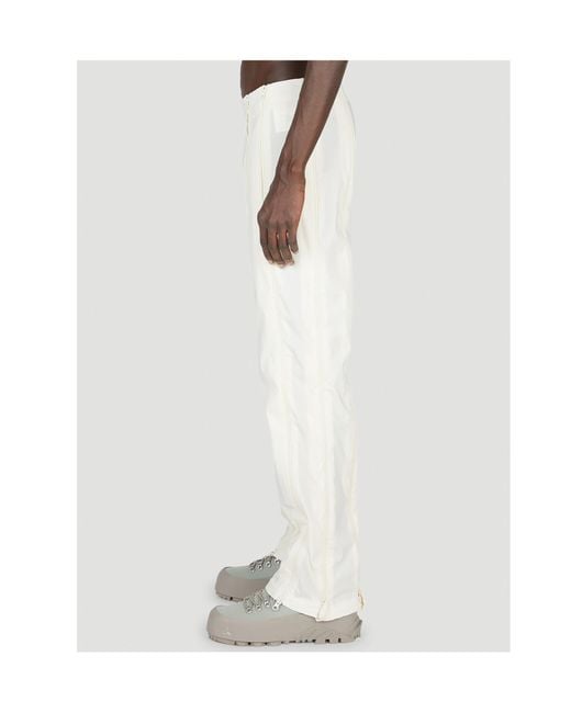 Post Archive Faction PAF White Pleated Zipper Casual Pants for men