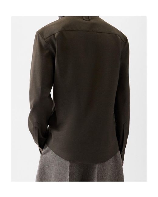 Jacquemus Gray Collared Long-Sleeve Shirt for men