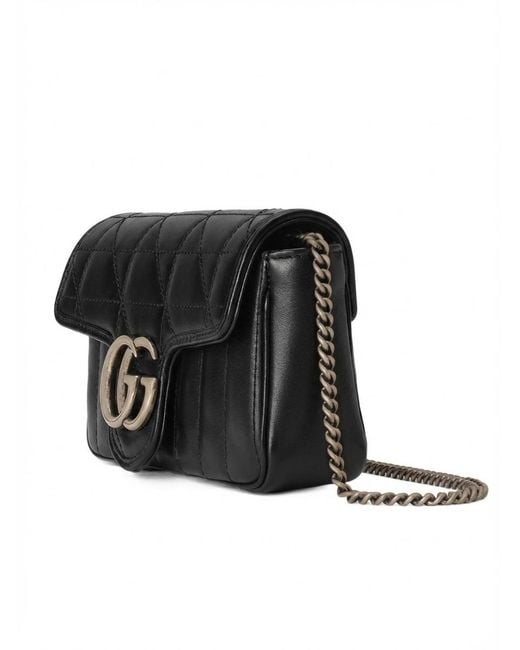 Gucci Black Gg Marmont Super Mini Bag