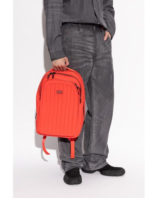 DIESEL Red Functional Business Backpack for men