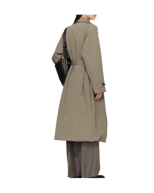 Ssstein Green Oversized Layered Patchwork Trench Coat