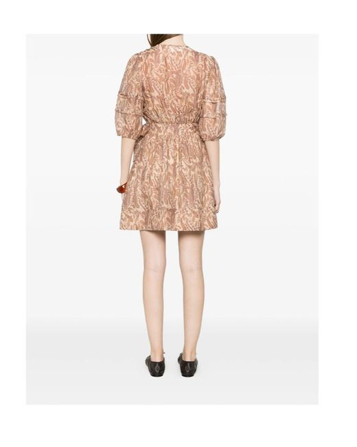 Ba&sh Pink V-Neck Printed Dress