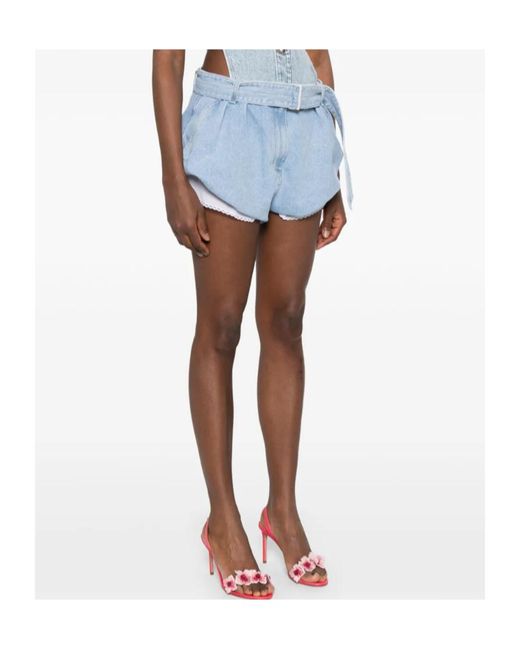 Magda Butrym Blue Belted Shorts