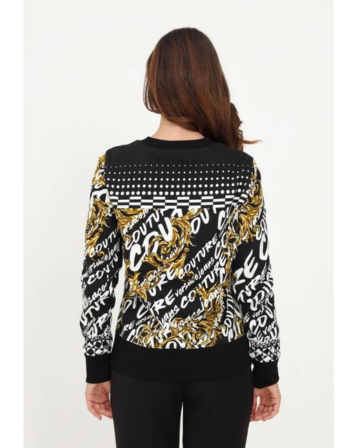 Versace Jeans Black Baroque-Pattern Print Sweater