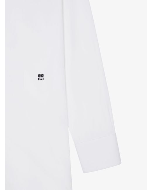 Givenchy White Logo Embroidered Long-Sleeved Shirt for men