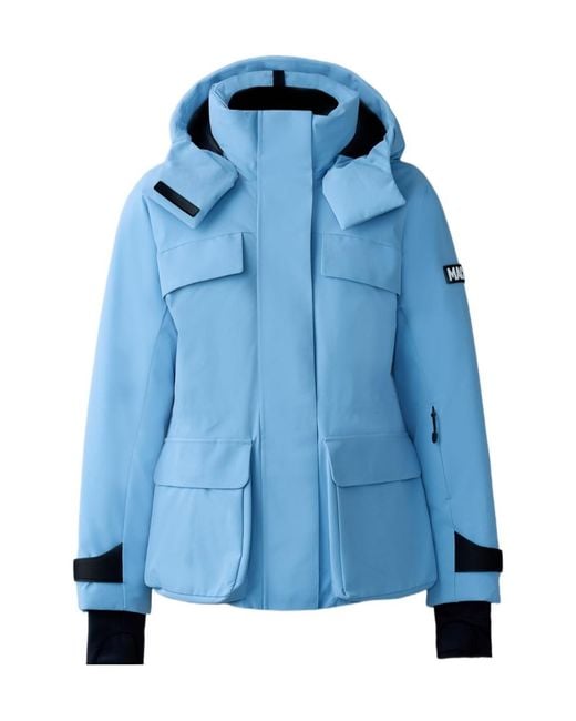 Mackage Blue Iclyn-R Medium Down Ski Jacket With Removable Hood