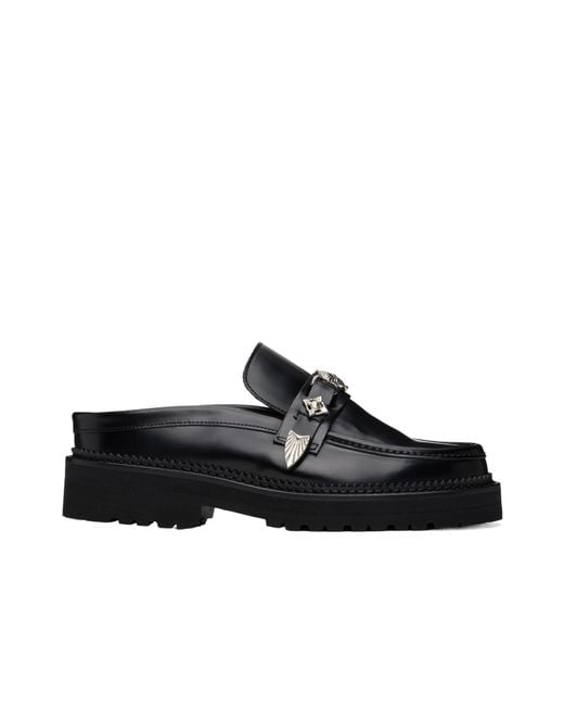 Toga Virilis Black Round Toe Loafers for men