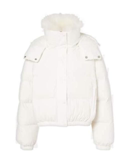 Yves Salomon White Trimmed Ski Jacket