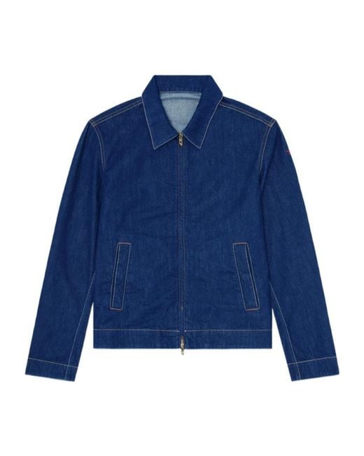 DIESEL Blue D-Rohe Contrast-Stitch Denim Jacket for men