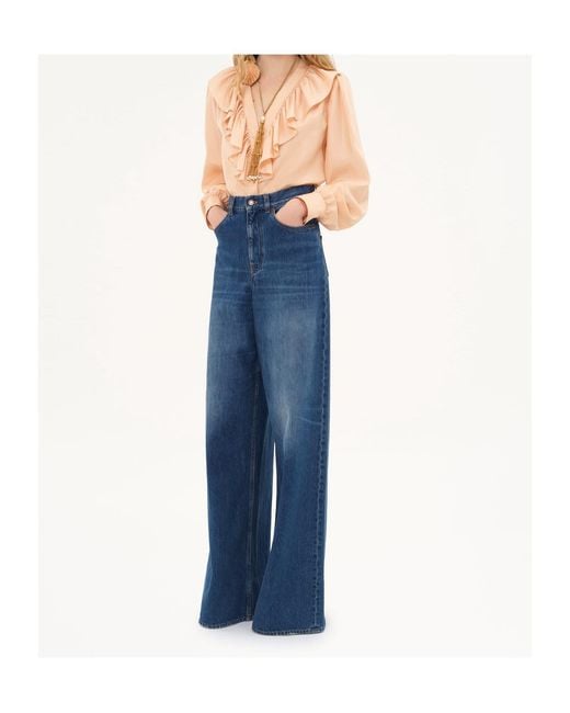 Chloé Natural Chloé Ruffle Detailed Long-Sleeve Shirt