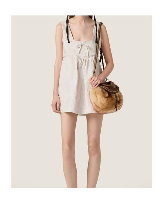 Miu Miu Natural Linen Mini-Dress