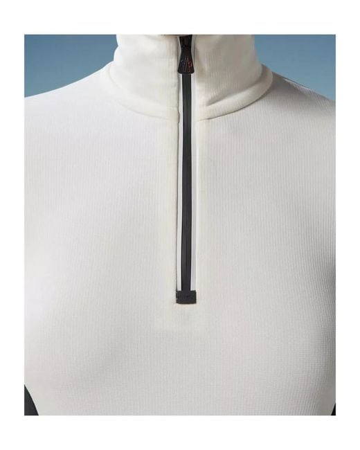 Moncler White Grenoble Half-Zip Sweater