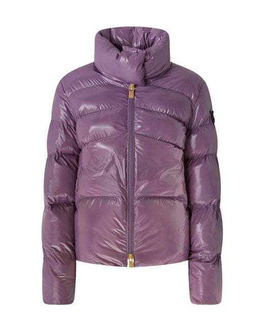 Pinko Purple High Collar Puffer Down Jacket