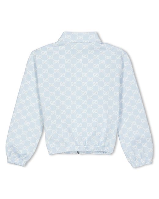 Gucci Blue Printed Zip-Up Jacket