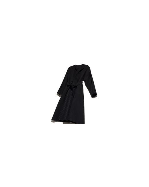 Gucci Black Long Coat With Gg Inside