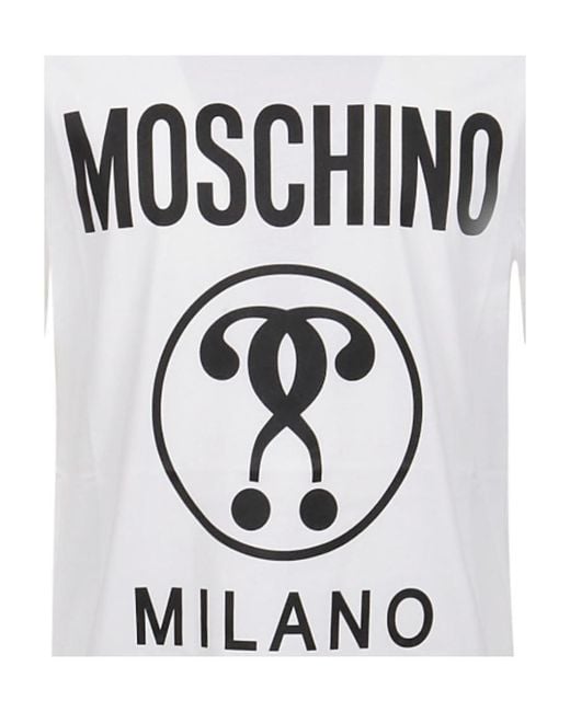 Moschino White Printed T-Shirt for men