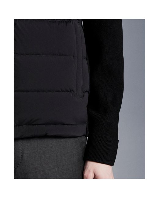 Moncler Black Padded-Front Zipped Cardigan for men