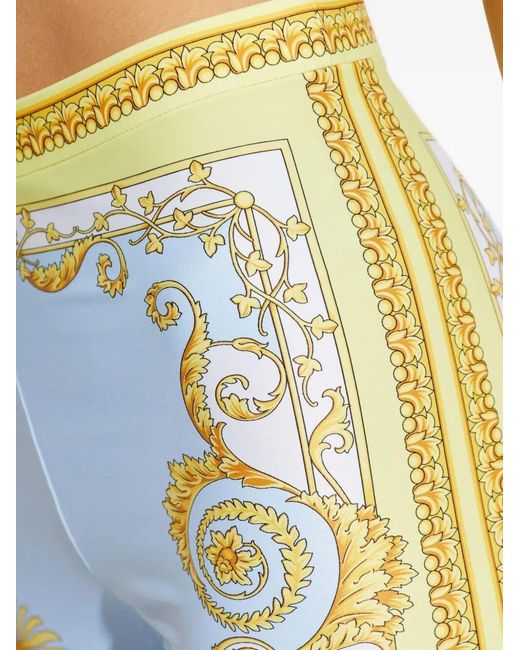 Versace Blue Pattern-Printed Leggings