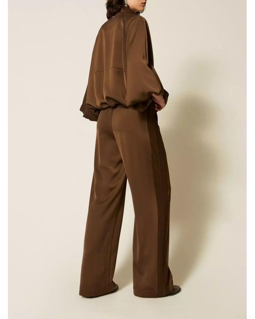 Twinset Brown Envers Satin Palazzo Trousers