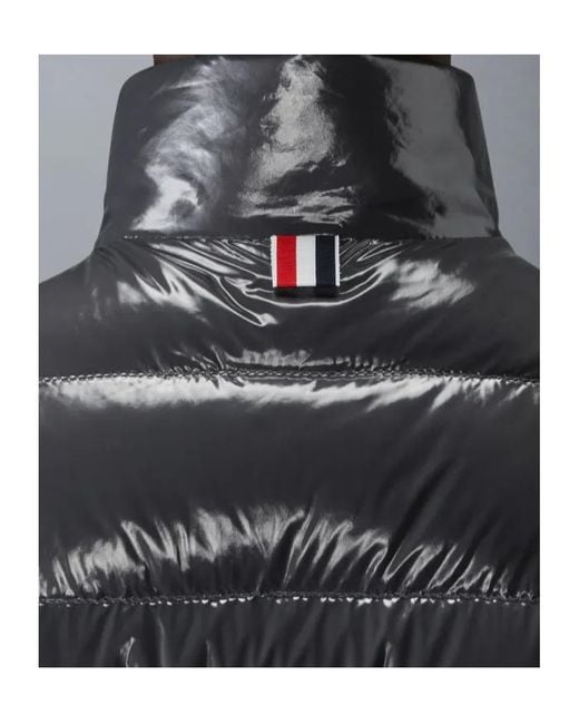 Thom Browne Black Reversible Zip Up Puffer Jacket for men