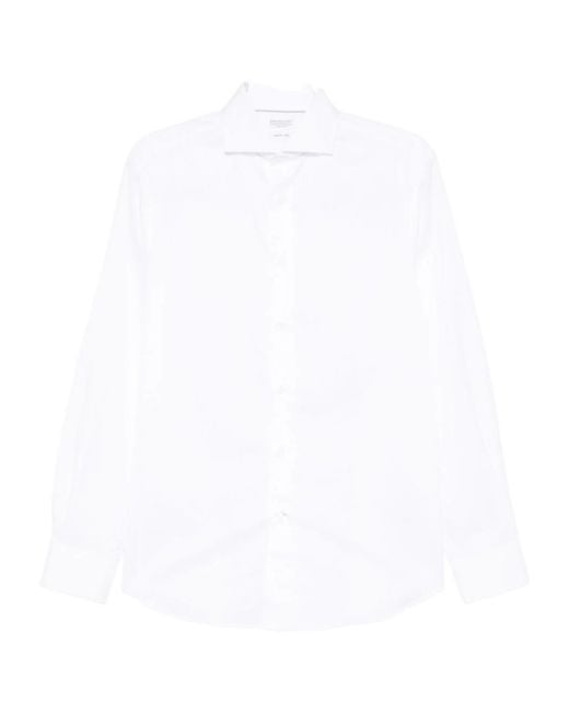 Brunello Cucinelli White Button-Up Shirt for men