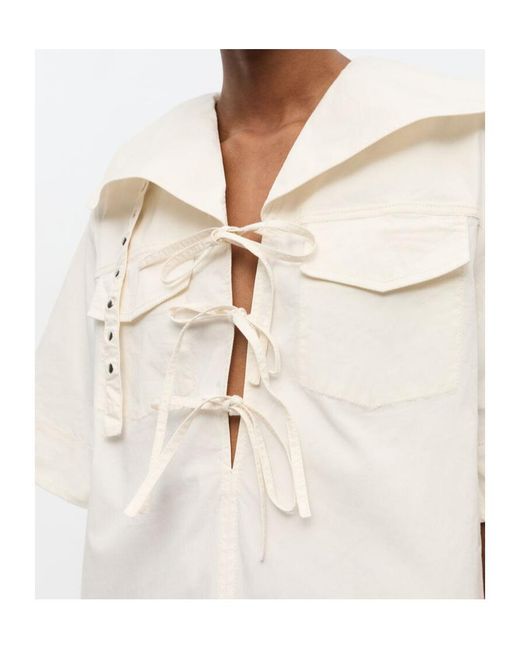Ganni White Laced Belted Mini Dress