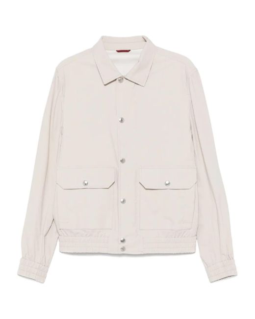 Brunello Cucinelli White Cotton Lightweight Jacket for men