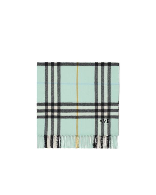Burberry Green Wide-Check Cashmere Scarf for men