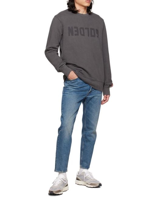 Golden Goose Deluxe Brand Gray Logo Printed Crewneck Sweatshirt for men