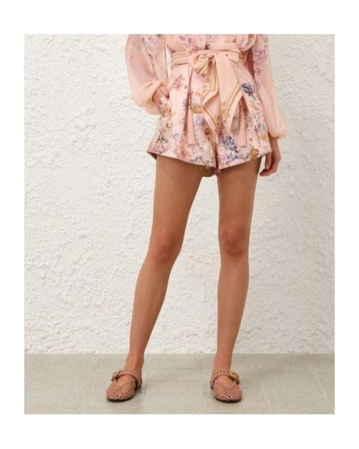 Zimmermann Pink Valiant Tuck Short