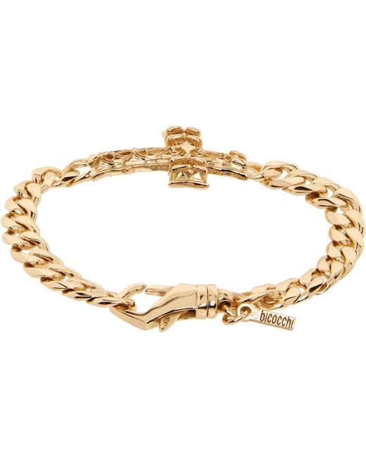 Emanuele Bicocchi White Edge Chain Notre-Dame Cross Bracelet for men