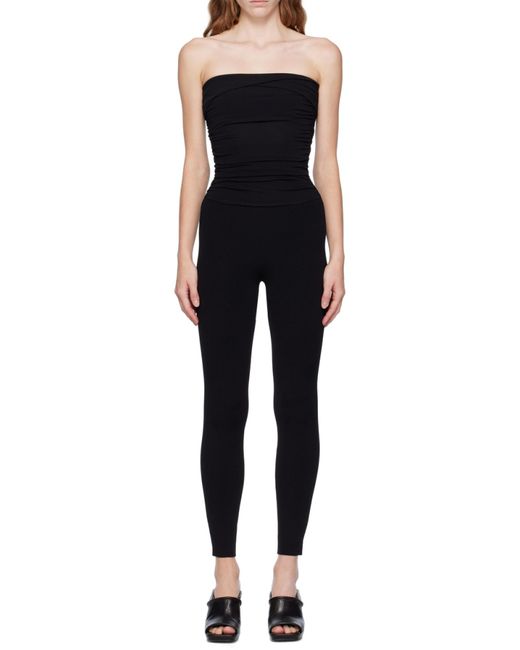 Khaite Blue Tela Strapless Fitted Jumpsuit
