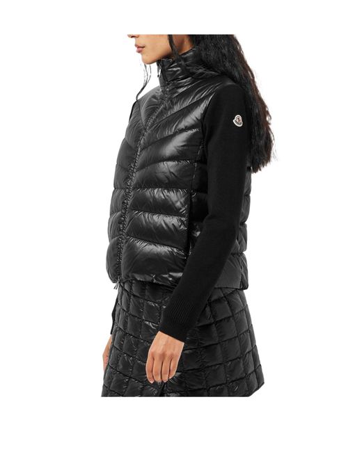 Moncler Black Padded Wool Cardigan