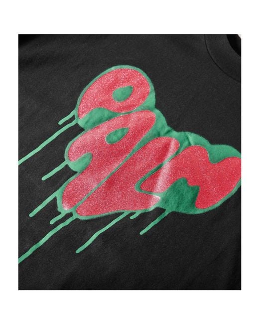 Palm Angels Black Crew-Neck Short-Sleeve T-Shirt for men