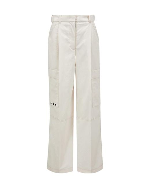 Moncler White Grenoble Logo Patch Cargo Pants