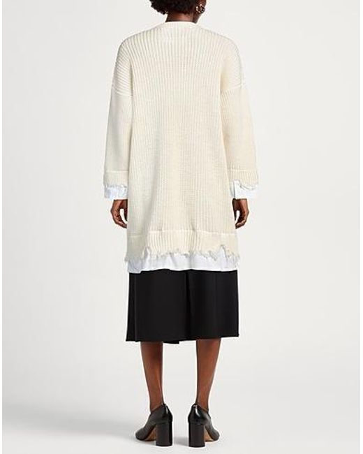MM6 by Maison Margiela White Solid-Color Knitted Sweater