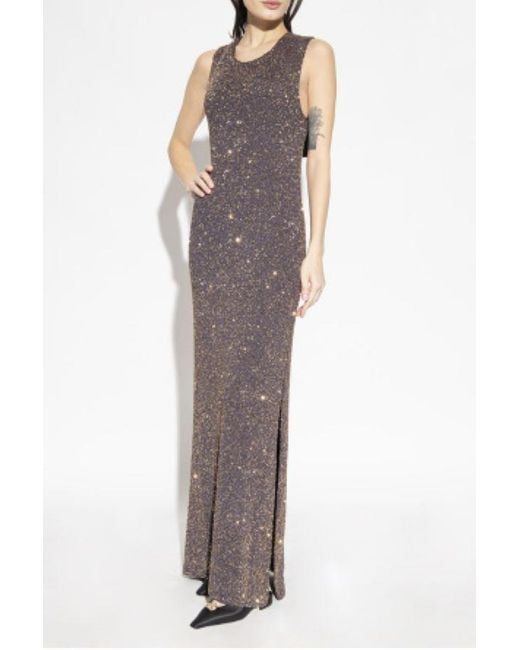 Proenza Schouler Purple Sequin-Embellished Knitted Sleeveless Dress