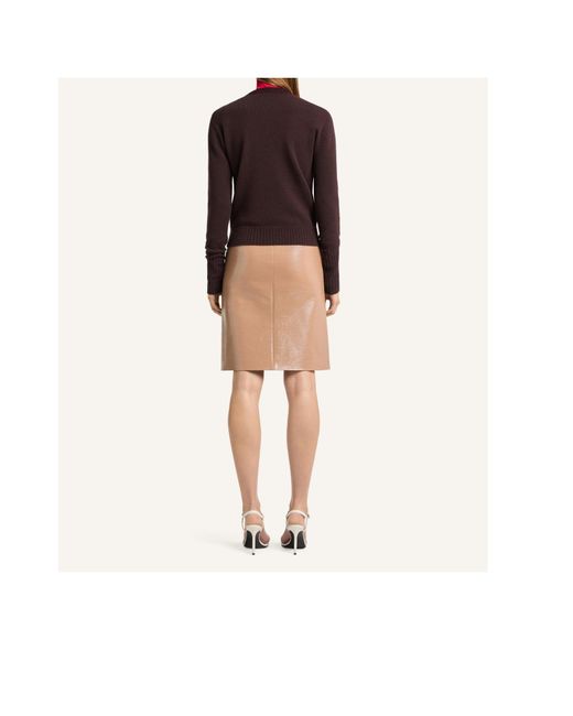 Courreges Brown Logo-Patch Crew-Neck Sweater