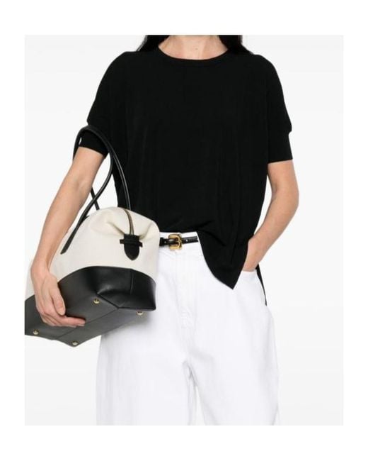 Baserange Black Side-Slit T-Shirt