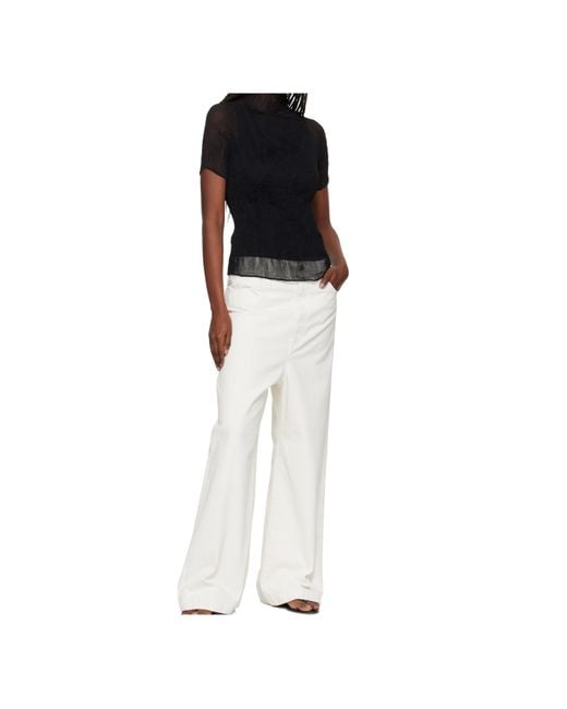 Issey Miyake Black Chiffon Twist Sheer Top
