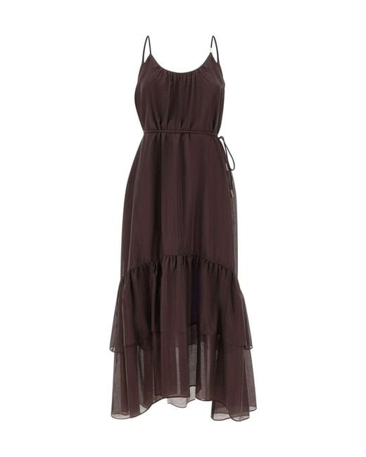 Liu Jo Brown Tiered Ruffle Maxi Dress