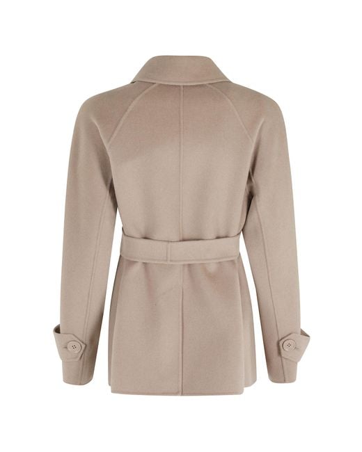 Max Mara Brown 'S Louise Double Breasted Short Belted Jacket