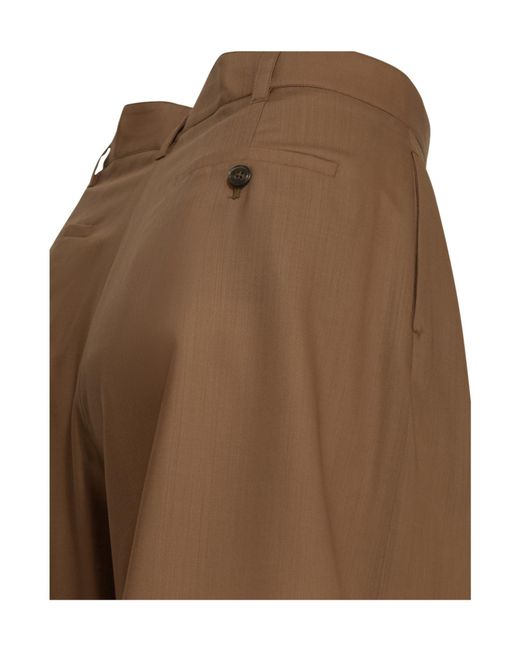Herno Brown Pleated Bermuda Shorts