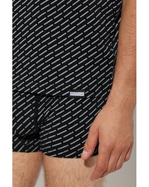 DSquared² Black Round Neck Short-Sleeved Underwear for men