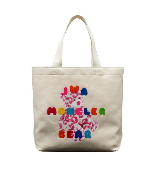 Moncler White Medium Tote Bag for men