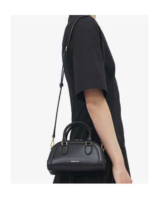 Alexander McQueen Black Mini Birdee Boston Tote Bag
