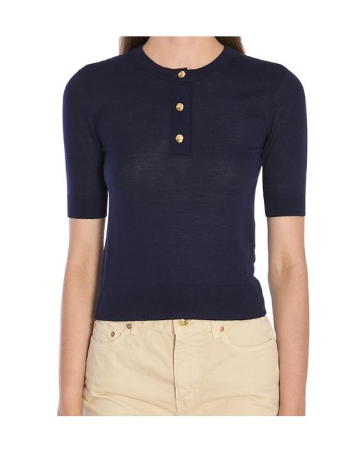Céline Blue Crew Neck Sweater