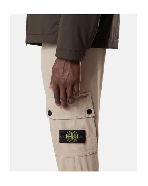 Stone Island Natural Slim-Fit Cargo Trousers With Zip Hand Pockets for men