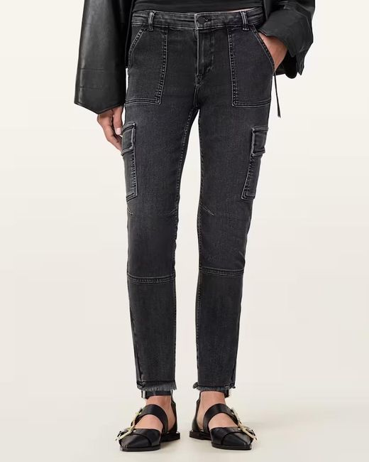 AllSaints Blue Duran Cargo Jeans