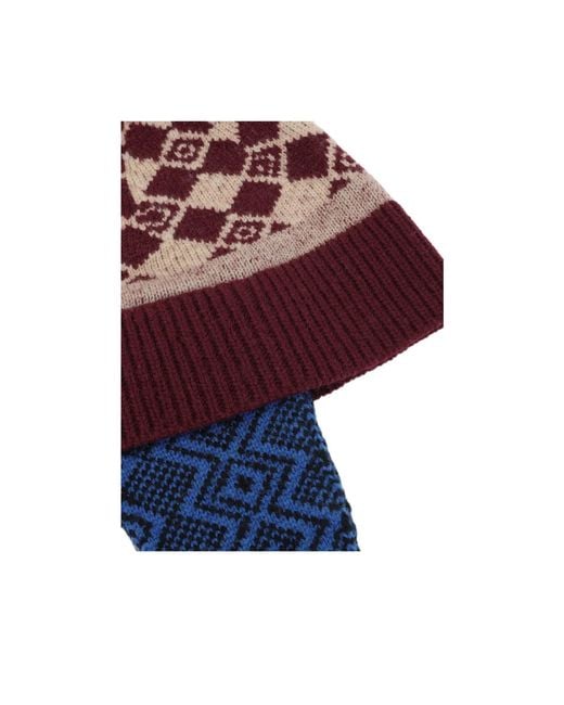 Dries Van Noten Red Ribbed Knit Hat for men